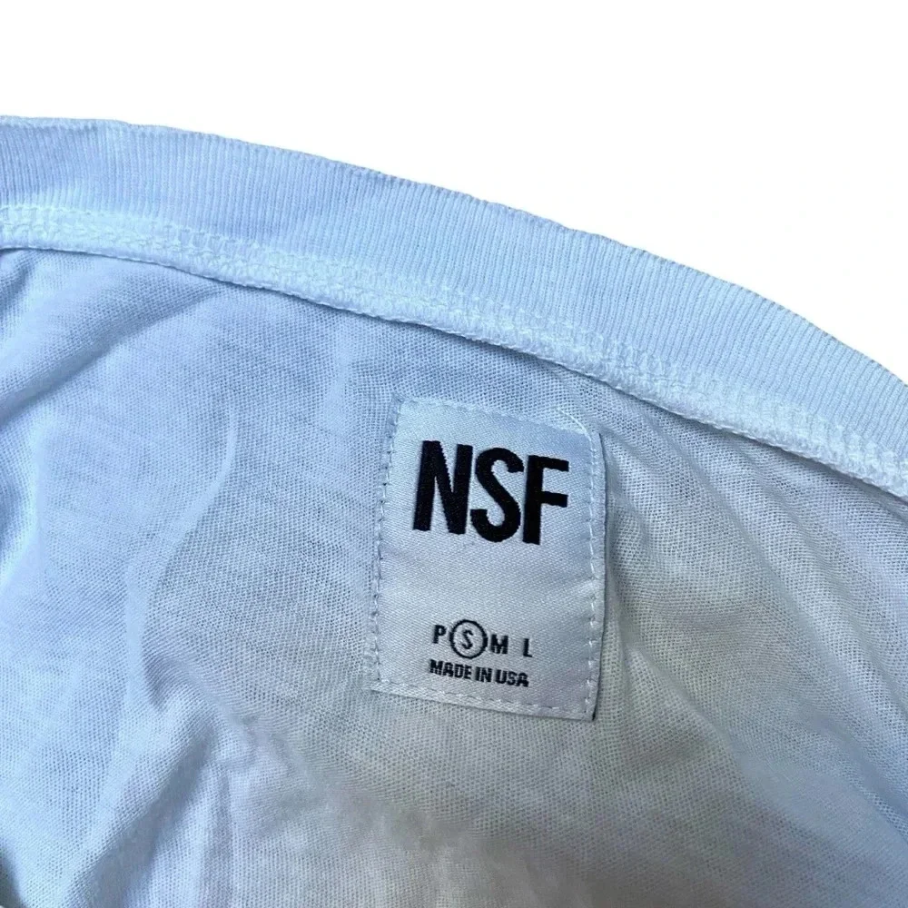 NSF White Lace Up Cotton Long Sleeve Lola Tee Top Small - Picture 13 of 13